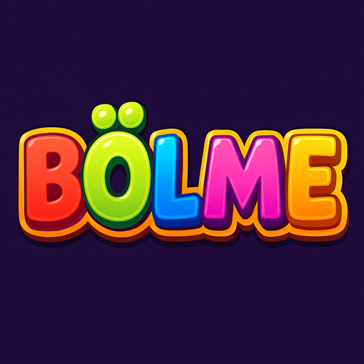 Just write 'BÖLME' as a title in colorful text..
In-Game asset.  2d.  High contrast.  No shadows