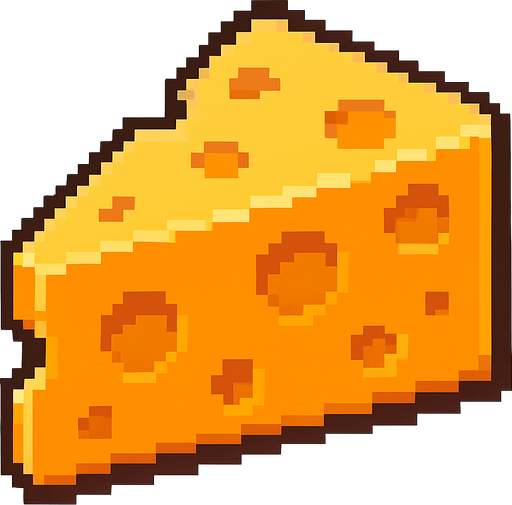 pixel art chedar.
In-Game asset.  2d.  High contrast.  No shadows