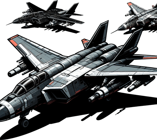 A stronger fighter plane.
Single Game Texture. In-Game asset. 2d. Blank background. High contrast. No shadows.