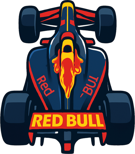 formula one race car 2d redbull vertical.
In-Game asset.  2d.  High contrast.  No shadows