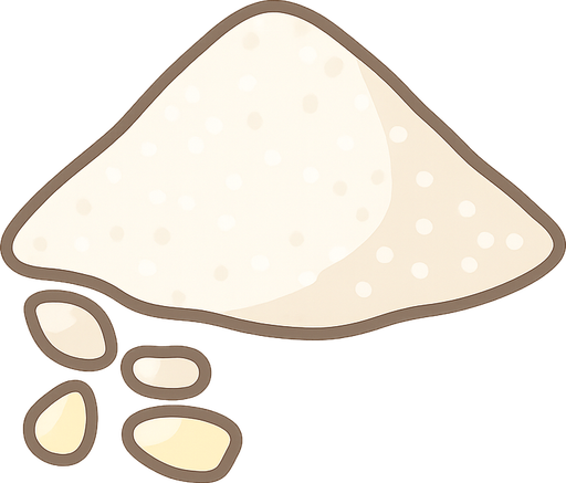 some sugar. No background. Transparent background. Blank background. No shadows. 2d. In-Game asset. flat