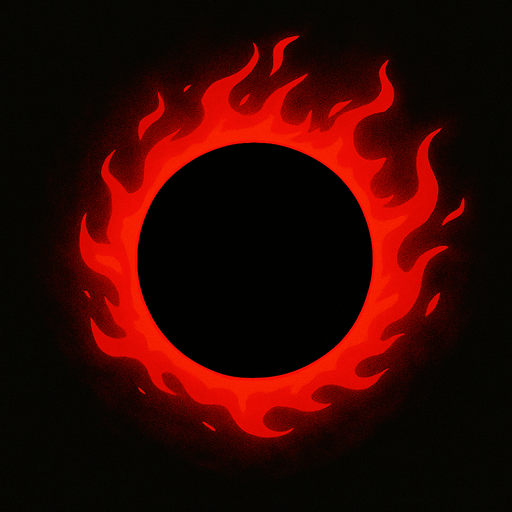 black orb with red aura.
In-Game asset.  2d.  High contrast.  No shadows