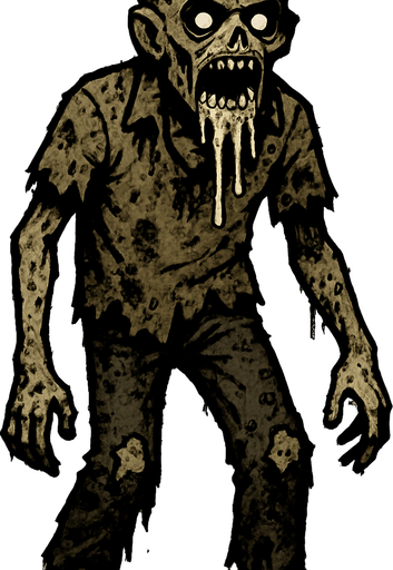 bu bir zombi ağızında salyalar olsun ve üstü başı dağınık olsun kirli olsun ve boydan olsun
.
In-Game asset.  2d.  High contrast.  No shadows