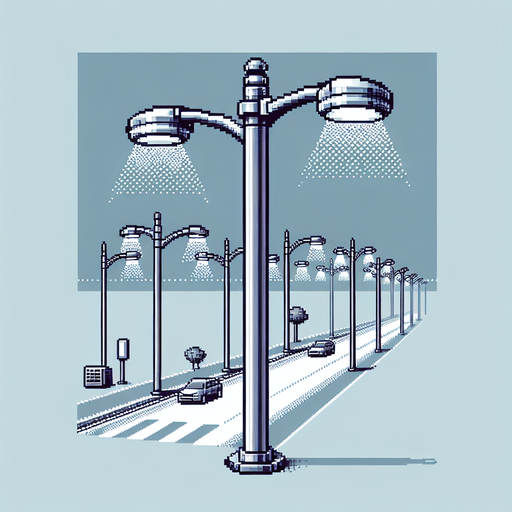 lateral view of a modern street lamp post.
video game sprite