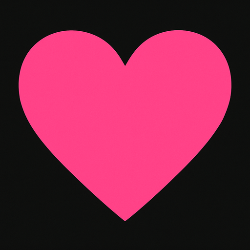 Pink heart no outline or shine.
In-Game asset.  2d.  High contrast.  No shadows