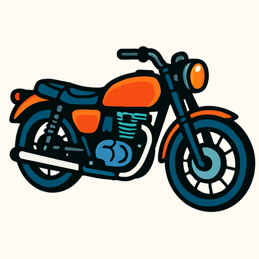 motorcycle.
In-Game asset.  2d.  High contrast.  No shadows