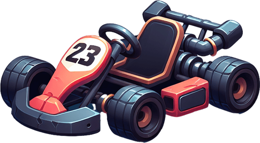 2d kart.
Single Game Texture. In-Game asset. 2d. Blank background. High contrast. No shadows.