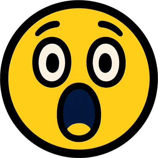 Emoji_shocked.
In-Game asset.  2d.  High contrast.  No shadows