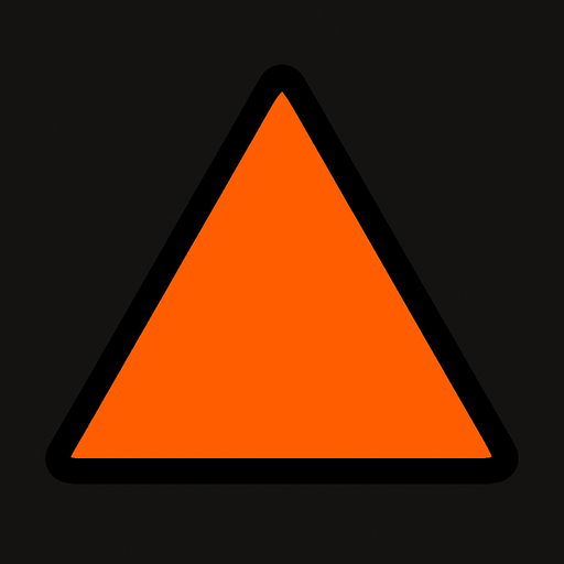 triangle #ff5500, simple, clean.
In-Game asset.  2d.  High contrast.  No shadows