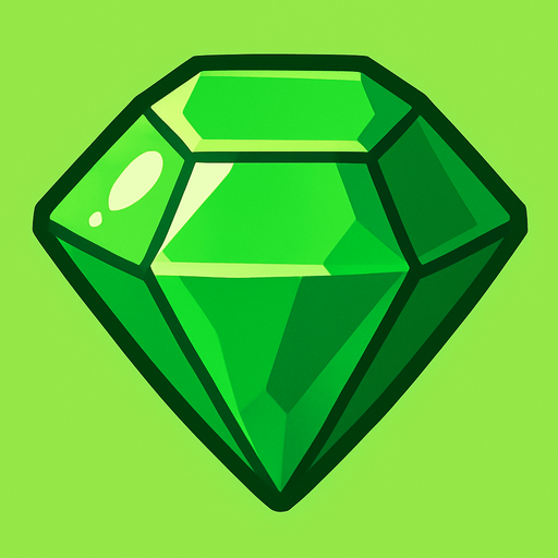 Gema verde.
In-Game asset.  2d.  High contrast.  No shadows