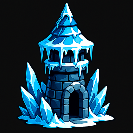 freezing tower realistic.
In-Game asset.  2d.  High contrast.  No shadows
