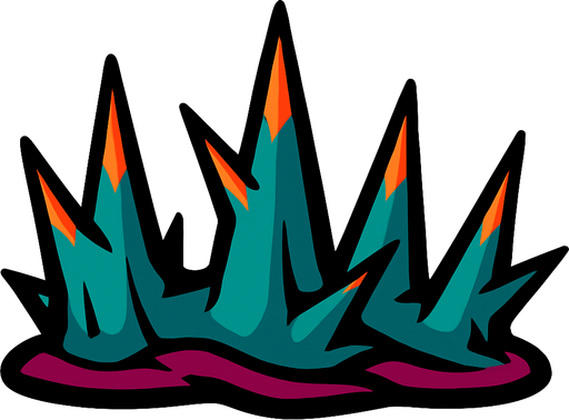 dikenler.
In-Game asset.  2d.  High contrast.  No shadows