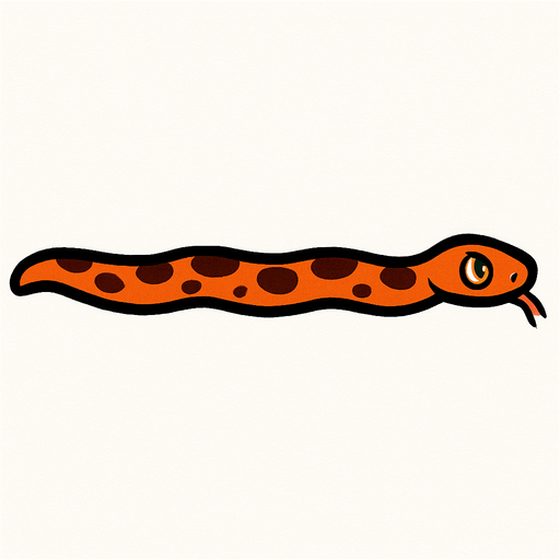 crea la imagen de una serpiente totalmente estirada.
In-Game asset.  2d.  High contrast.  No shadows