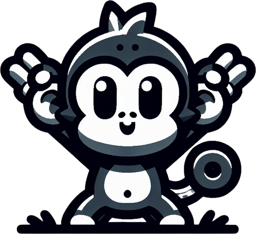 A cute monkey with arms up
Single Game Texture. In-Game asset. 2d. Blank background. High contrast. No shadows.