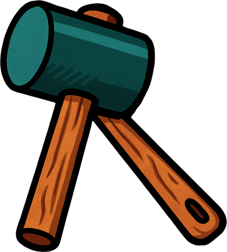 Rubber mallet.
In-Game asset.  2d.  High contrast.  No shadows