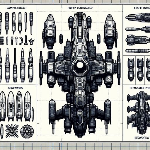 Top view startship.
Single Game Texture. In-Game asset. 2d. Blank background. High contrast. No shadows.