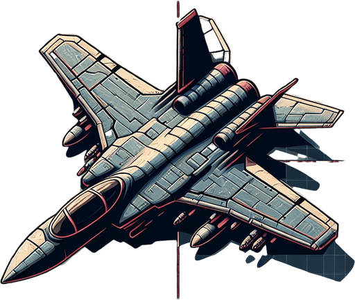 A stronger fighter plane.
Single Game Texture. In-Game asset. 2d. Blank background. High contrast. No shadows.