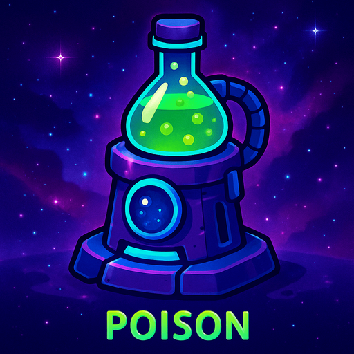 poison tower space galaxy theme tower defense game, advanced base level tower.
In-Game asset.  2d.  High contrast.  No shadows