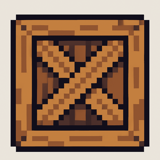 container, 2d, pixel.
In-Game asset.  2d.  High contrast.  No shadows