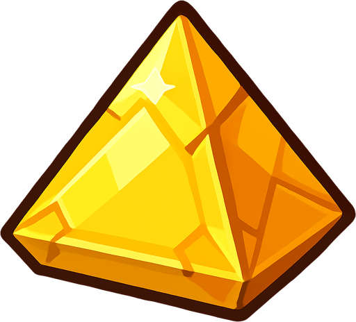 Yellow gem pyramid.
In-Game asset.  2d.  High contrast.  No shadows