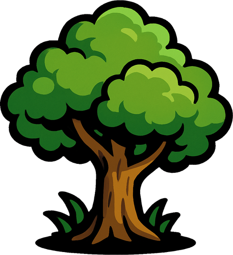 tree.
In-Game asset.  2d.  High contrast.  No shadows