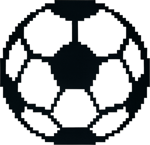 pixerlart soccer ball.
In-Game asset.  2d.  High contrast.  No shadows