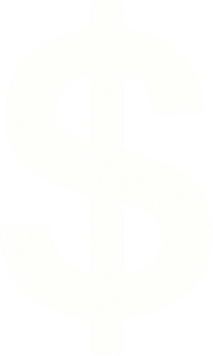 sadece beyaz rengte olan basit dolar simgesi.
In-Game asset.  2d.  High contrast.  No shadows