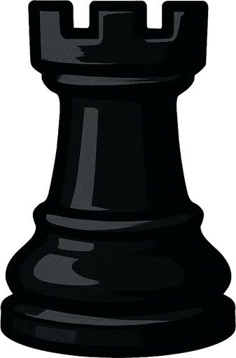 Black rook chess.
In-Game asset.  2d.  High contrast.  No shadows