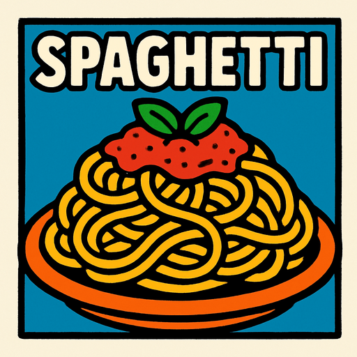 SPAGHETTİ.
In-Game asset.  2d.  High contrast.  No shadows