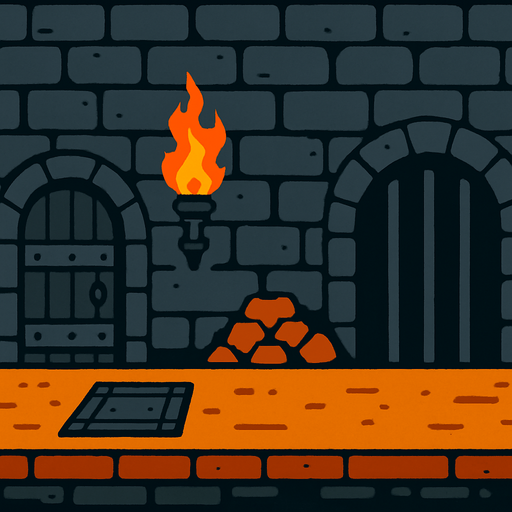 dungeon simple 2d side view dungeon crawler game background.
In-Game asset.  2d.  High contrast.  No shadows. background