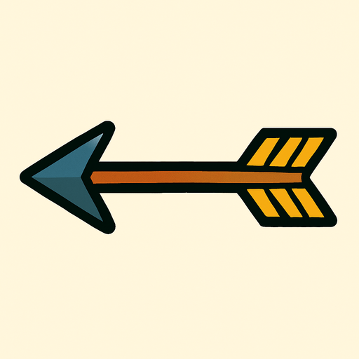 single arrow image.
In-Game asset.  2d.  High contrast.  No shadows