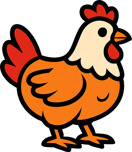chicken.
In-Game asset.  2d.  High contrast.  No shadows