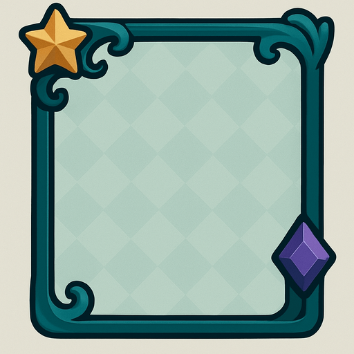 A rectangular, semi-transparent frame..
In-Game asset.  2d.  High contrast.  No shadows