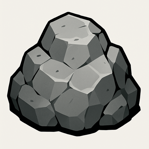 grey rock.
In-Game asset.  2d.  High contrast.  No shadows