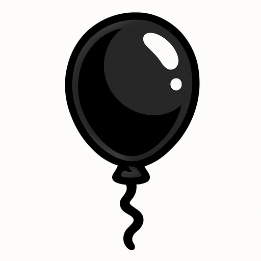 Black Balloon.
In-Game asset.  2d.  High contrast.  No shadows
