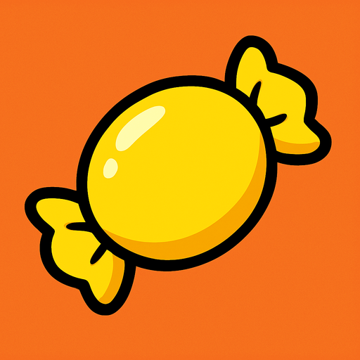 yellow candy.
In-Game asset.  2d.  High contrast.  No shadows