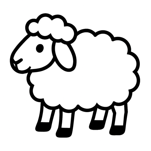 koyun beyaz.
In-Game asset.  2d.  High contrast.  No shadows