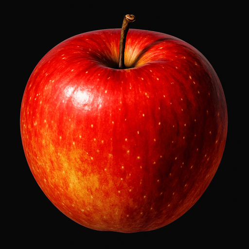 ultra realistic apple.
In-Game asset.  2d.  High contrast.  No shadows