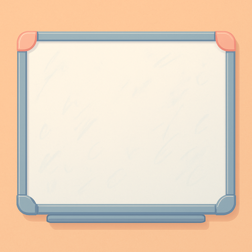 An office whiteboard, nothing on it but with it has some marks from previous drawings. Should work as a background for a modal dialog. Cute soft graphics. soft ambient light. semi-matte to satin surfaces. naturalistic with slight saturation boost colors. Tone is premium, friendly, clean with lifestyle or service-oriented appeal.
In-Game asset.  2d.  High contrast.  No shadows..
In-Game asset.  2d.  High contrast.  No shadows