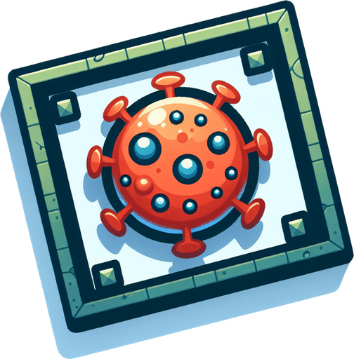 virus 2d.
Single Game Texture. In-Game asset. 2d. Blank background. High contrast. No shadows.