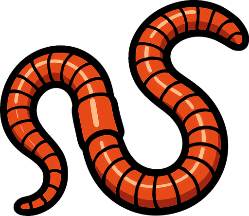 earthworm.
In-Game asset.  2d.  High contrast.  No shadows
