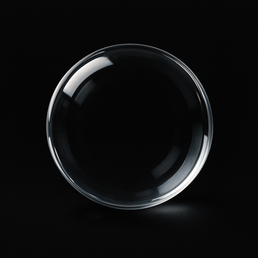 simple single cristal clear sphere.
black background.