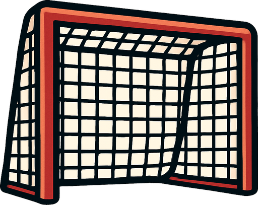 goal post with net.
In-Game asset.  2d.  High contrast.  No shadows