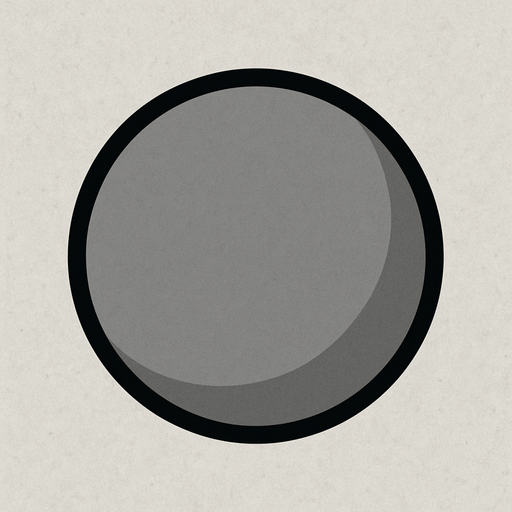 Grey ball.
In-Game asset.  2d.  High contrast.  No shadows