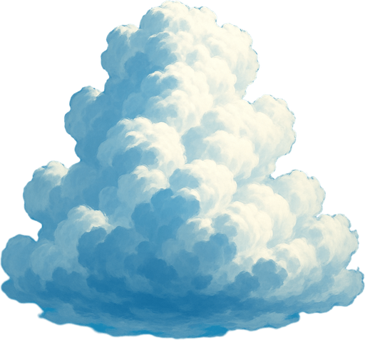 draw realistic cloud.
In-Game asset.  2d.  High contrast.  No shadows