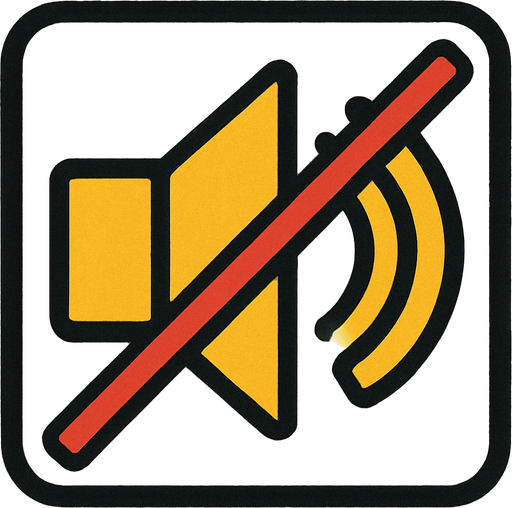 Speaker with mute symbol.
In-Game asset.  2d.  High contrast.  No shadows