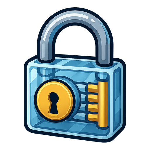 Transparent padlock.
In-Game asset.  2d.  High contrast.  No shadows