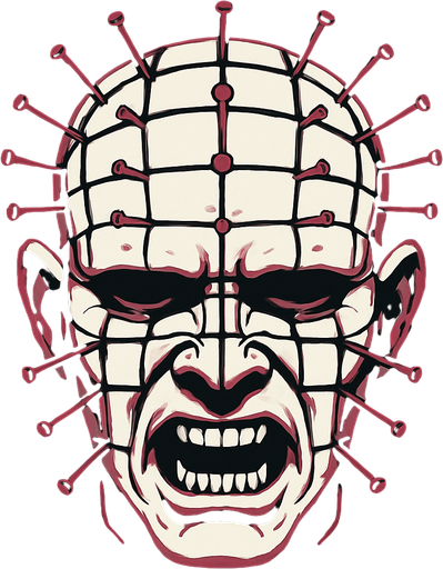 pinhead face.
In-Game asset.  2d.  High contrast.  No shadows