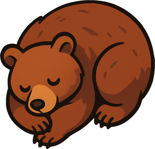 sleeping Bear top view.
In-Game asset.  2d.  High contrast.  No shadows
