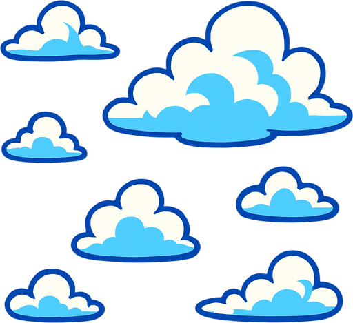 A blue sky with some clouds.
In-Game asset.  High contrast.  No shadows